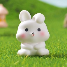 Homeflow 臉頰胖嘟嘟 小巧珍貴 12生肖 寶寶動物 迷你公仔 裝飾品, 兔子