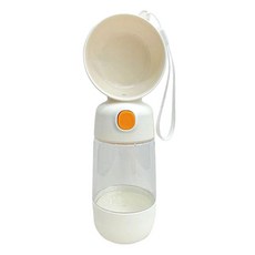 BLANKDOG 寵物二合一便攜式零食散步水瓶, 白色, 1個