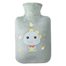 Quardi 保溫熱水袋 暖手寶 恐龍 綠色 1000ml, 1個