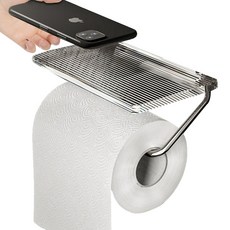 PEONIST 層架式壓克力壁掛衛生紙架, 銀色, 1個