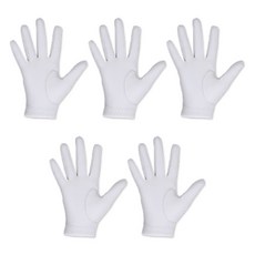 AVAVE 女性用時尚彩色徽章全羊皮高爾夫手套 右手用, 5個, 白櫻桃