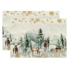 Sonio 方形聖誕餐墊, 30 x 45 cm, 2個, TYPE 11 白色聖誕