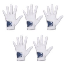 AVAVE 男性用時尚彩色布章全羊皮高爾夫手套 左手用, 5個, 白海軍藍