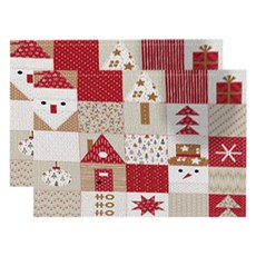 Sonio 可愛聖誕餐墊, 30 x 45 cm, 2個, TYPE 06 拼貼圖案
