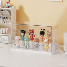 OYGYU 壓克力公仔雙層階梯展示櫃 珍珠白, 1個