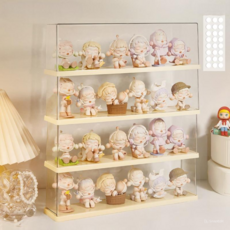 OWAYGU 壓克力公仔展示櫃 條狀奶油黃 4入, 1個