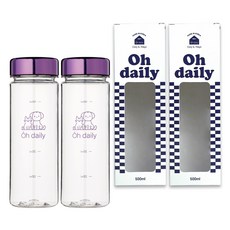 오데일리 보온보냉 메탈 트라이탄 물병, PURPLE + PURPLE, 500ml, 1세트