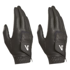 SEVEN HILLS 超細纖維合成皮高爾夫手套 右手用, 黑色, 2個