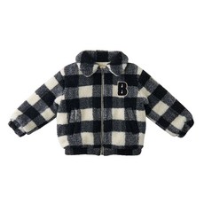 BLUEDOG 兒童格紋羊毛皮毛衣