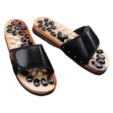 Okoro 鵝卵石足部按摩拖鞋 240~245mm, 黑色, 1個