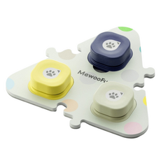 MewooFun 喵乎汪也 Kamurara 狗紐扣 3 種 + 墊子套裝, 1組, 藍、黃、綠(按鈕)