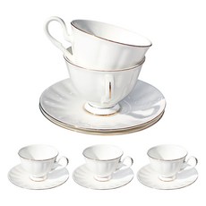 Blanc 金色骨瓷咖啡杯5人套組, 1套