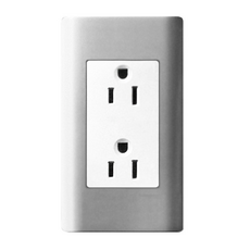 Schneider Electric 施耐德電機 ZENcelo系列 雙插座 附接地極 銀色, 1個