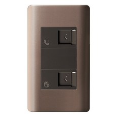 Schneider Electric 施耐德電機 ZENcelo系列 埋入式資訊網路/電話插座 古銅棕, 1個