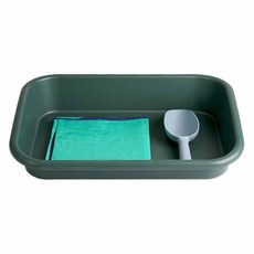 Morningscent 園藝工具 居家花園 底部澆水托盤 + 保護墊 + 育苗鏟 多功能換盆墊 3件組 深綠色套組, 1個