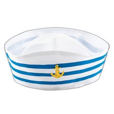 Black Tree 萬聖節條紋海軍水手帽, 白色, 1個