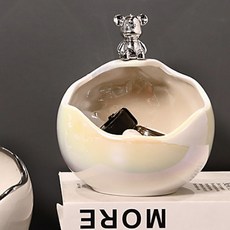 小熊多用途飾品托盤, 米色