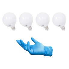 DAYON LED 球 G95 短燈泡 12W 4p + 丁腈手套套裝, 1組, 黃光色