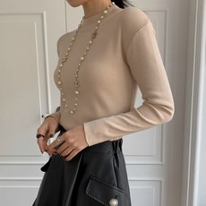 뜨개진 여성용 스파티 반폴라 니트