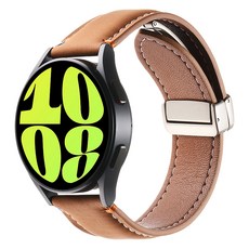 하마테 스마트워치 앤 일반시계 스티치포인트 마그네틱버클 가죽스트랩 20mm, 카멜, 1개