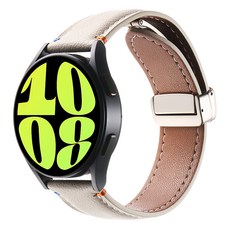 하마테 스마트워치 앤 일반시계 스티치포인트 마그네틱버클 가죽스트랩 20mm, 아이보리, 1개