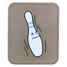 球瓶角色 顫抖球瓶 保齡球皮革擦球巾, 1個, 米色