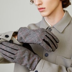 DAKS 男士格紋智慧型手機觸控手套 DCGV3F151