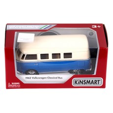 KiNSMART 1962 福斯經典巴士 象牙白車頂 可動玩具 KT5375, 藍色, 1個