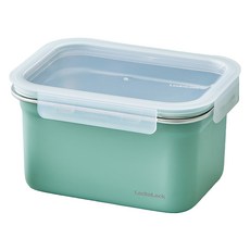 LocknLock 樂扣樂扣 粉彩不鏽鋼保鮮盒 綠色 2L, 1個, 盒身 + 上蓋