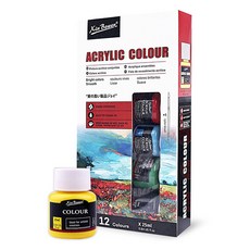 XIN BOWEN 壓克力顏料, 12色, 25ml