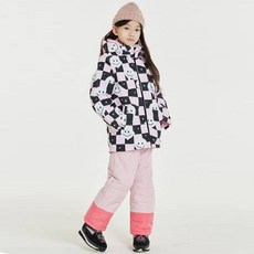 F-leader 兒童微笑方塊滑雪服外套 + 褲子套裝