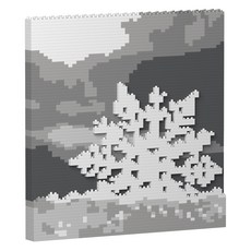 눈꽃 그림 크리스마스 블럭 S, 그레이, 1개