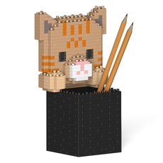 起司虎斑貓筆筒積木 S, 混合色, 1個