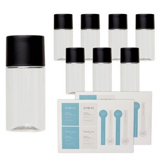 BEANPLUS 冰滴咖啡雙層蓋圓形PET瓶 250ml x 8入 + 專用貼紙 2入組, 1套
