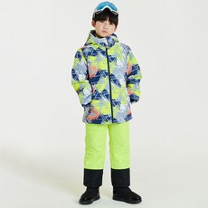 Efrider 兒童幾何方塊滑雪服上下套裝
