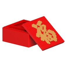 方形福氣糖果盒積木 S, 混合顏色, 1個