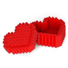 愛心禮物盒積木 S, 單一顏色, 1個