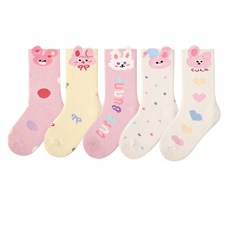 IBboom 女童可愛兔子防寒襪5件組 H104