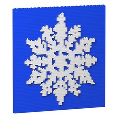 雪花圖案聖誕積木 S, 藍色, 1個