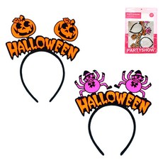 파티쇼 할로윈 레터링 머리띠 2종 세트, 거미, 호박, 1세트