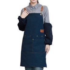 다퍼남 방수 캔버스 바리스타 앞치마, 네이비, 1개