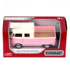 KiNSMAR 1963 福斯巴士雙排座皮卡車 KT5387Y, 粉彩粉紅色, 1個