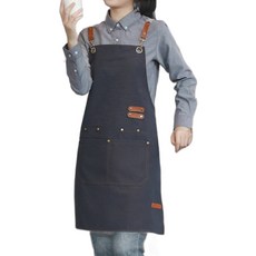 다퍼남 방수 캔버스 바리스타 앞치마, 그레이, 1개