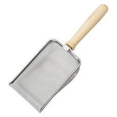 Lanboer 貓用鋼製木柄貓砂鏟, 銀色, 1個