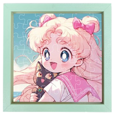 오와이규 액자 포함 재밌는 퍼즐, 토끼와 루나, 1개, 49피스