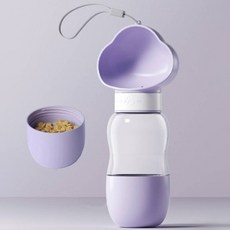Coco studio 狗狗軟萌腳掌便攜水瓶, 紫色, 1個