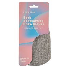 INNER HOME 身體去角質沐浴手套, 灰色, 2入, 1個