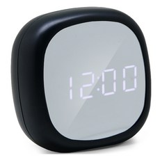무소음 미니 마카롱 LED 디지털 탁상시계, 블랙