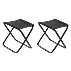 Sundaily 戶外露營釣魚折疊椅, 2個, 黑色