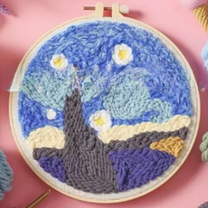 Simple Line DIY 戳戳繡刺繡套組, 1套, 梵谷